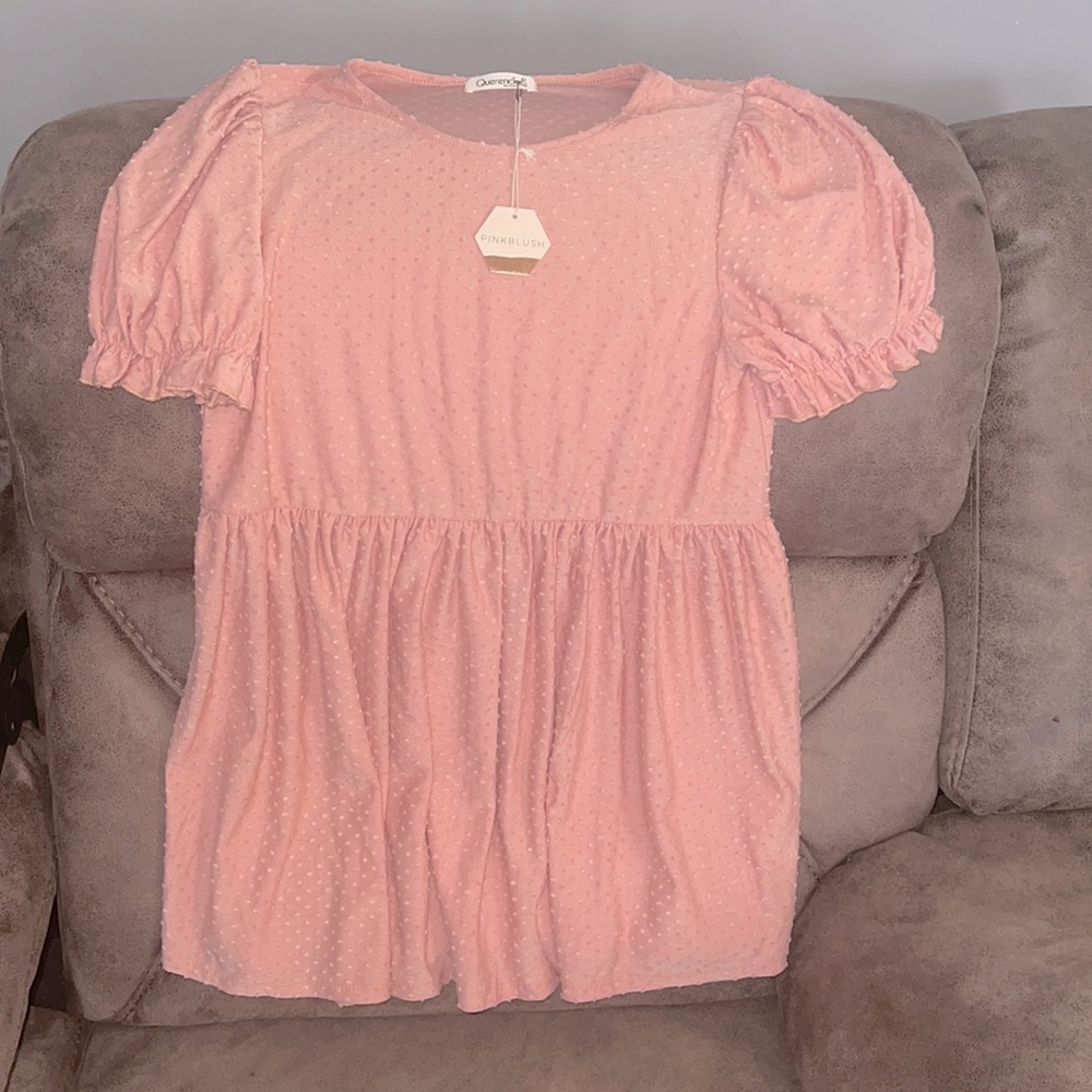 PinkBlush Maternity Swiss dot top, size medium